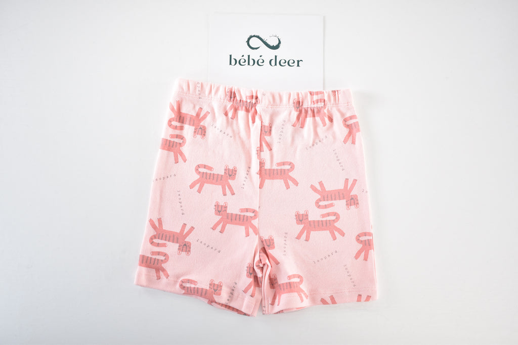 Pink leopard print shorts