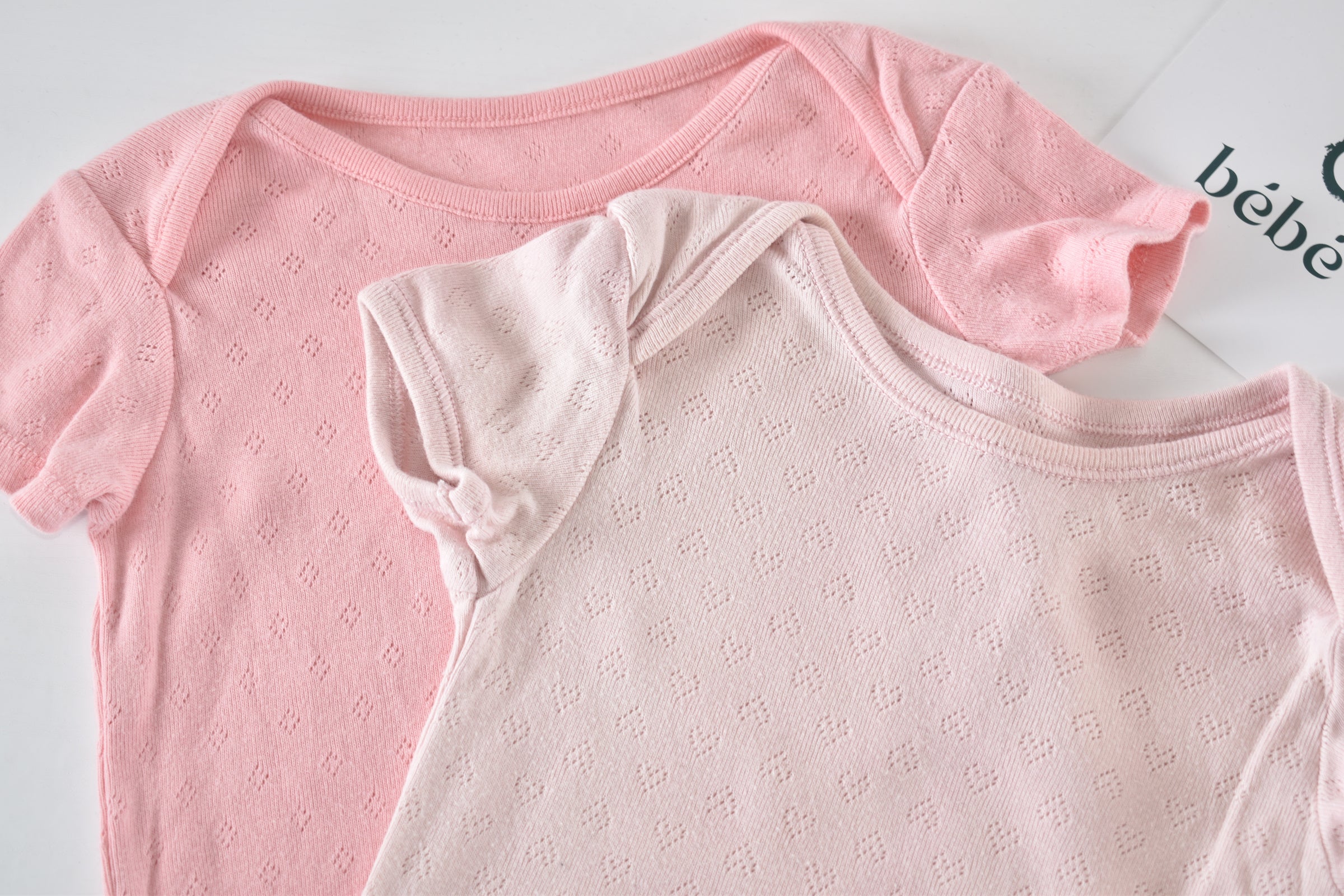 Set of 2 pink pointelle bodies