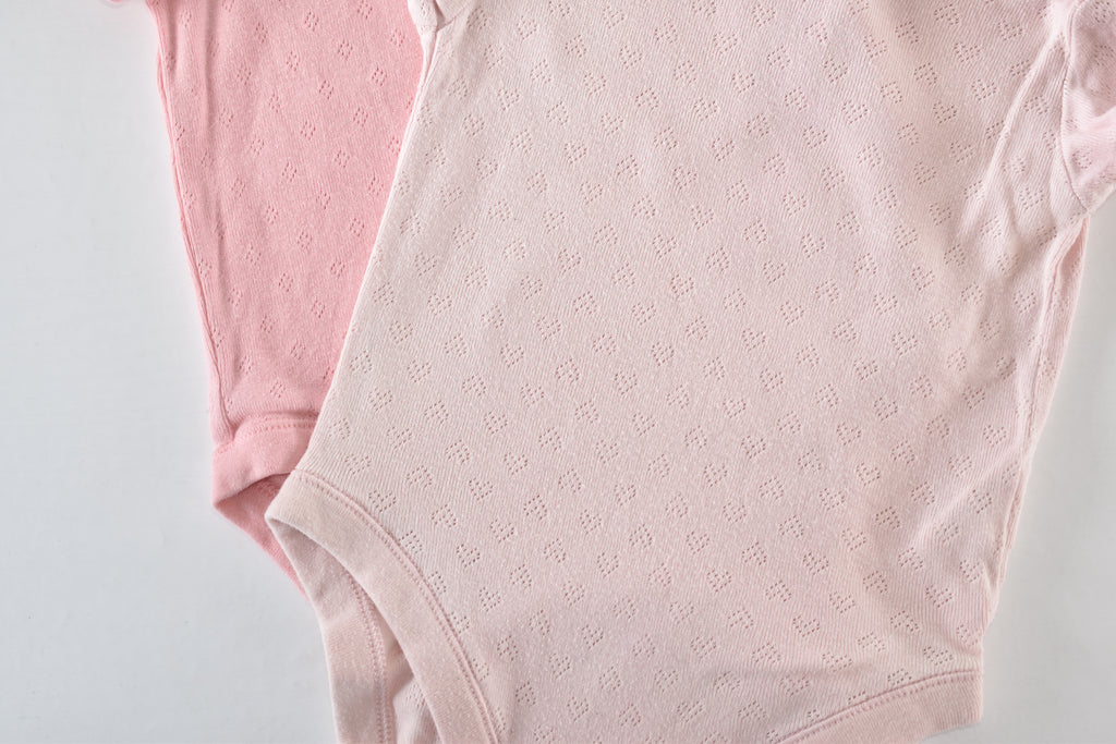 Set of 2 pink pointelle bodies