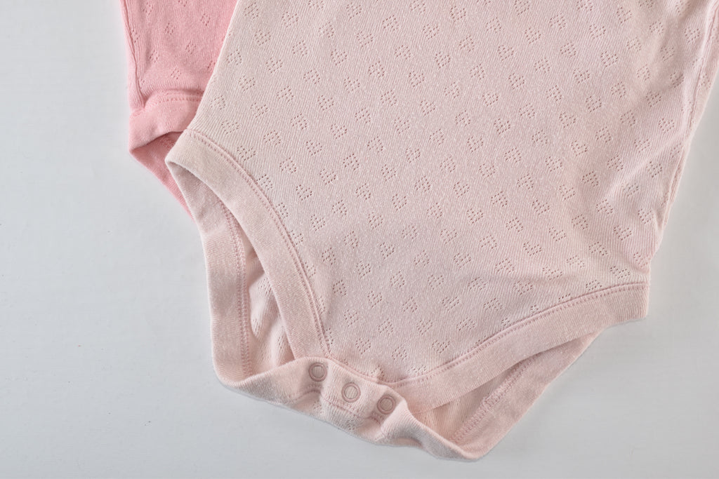 Set of 2 pink pointelle bodies