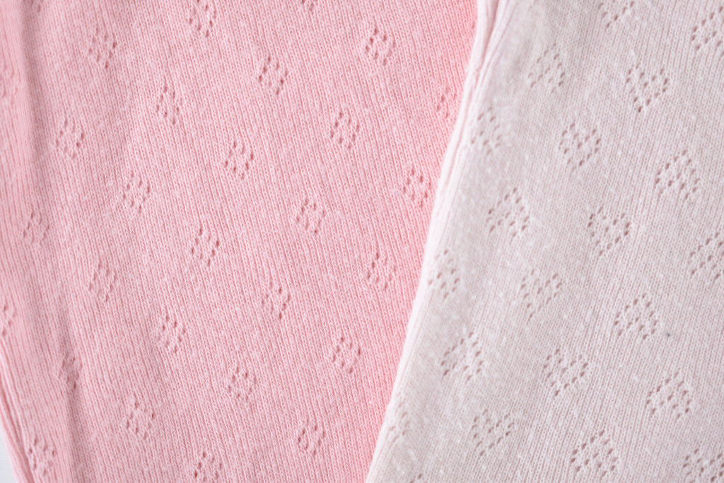 Set of 2 pink pointelle bodies