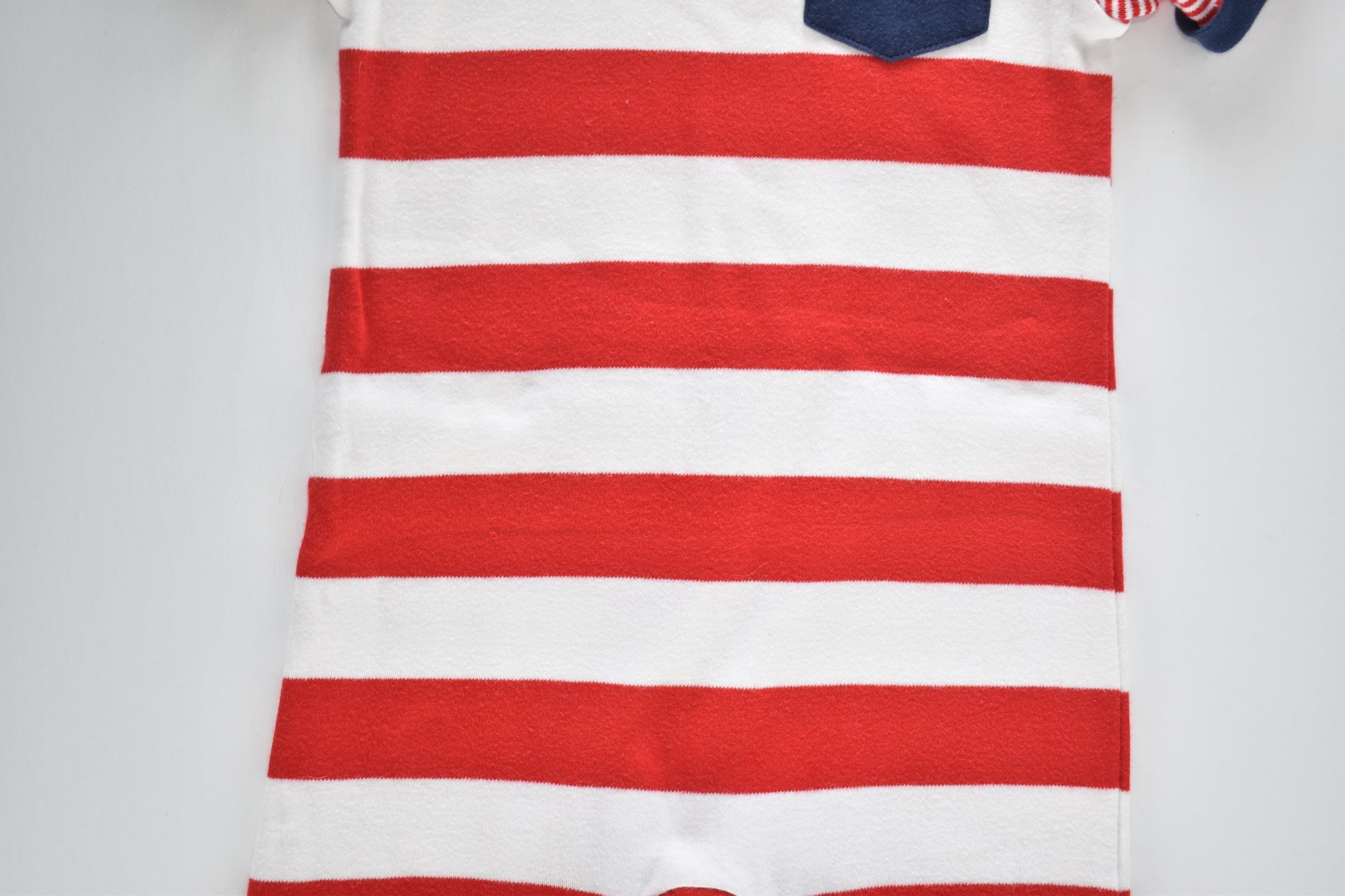 Rompers with striped design and chest pocket