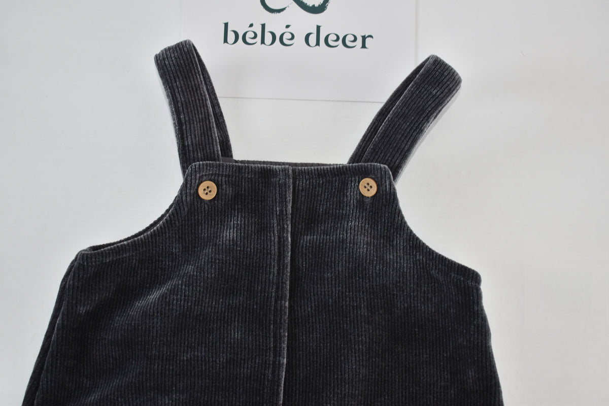 Velvet effect pinafore dress