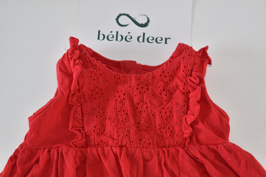 Red dress with embroidery