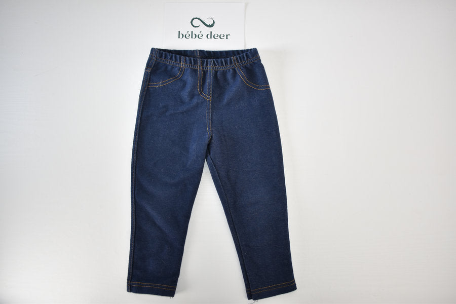 Stretch denim look trousers