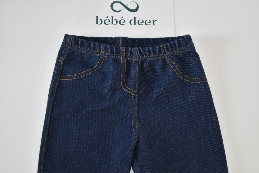 Stretch denim look trousers