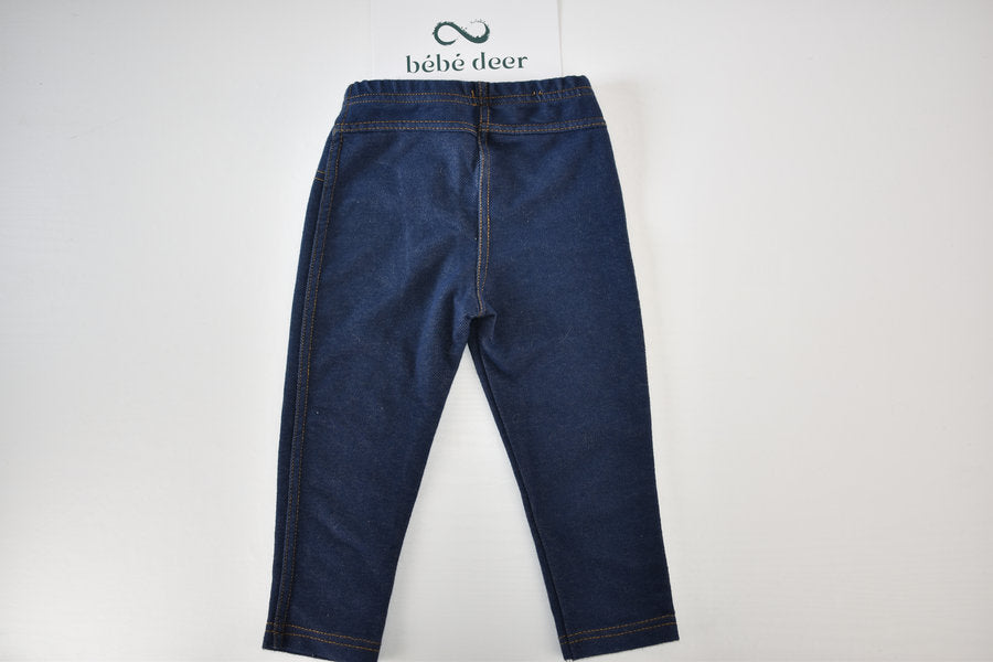 Stretch denim look trousers