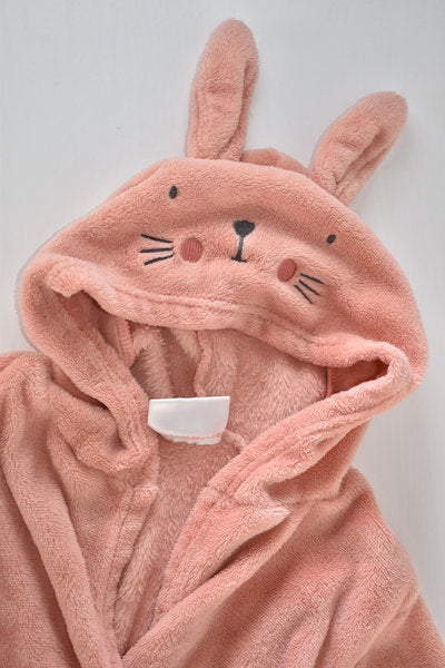 Soft hooded fleece dressing gown with bunny ears