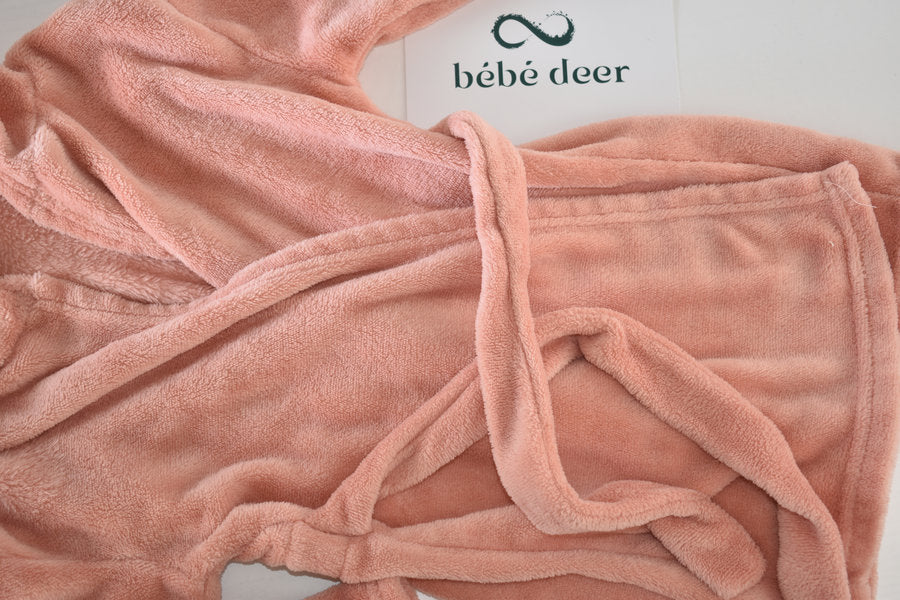 Soft hooded fleece dressing gown with bunny ears