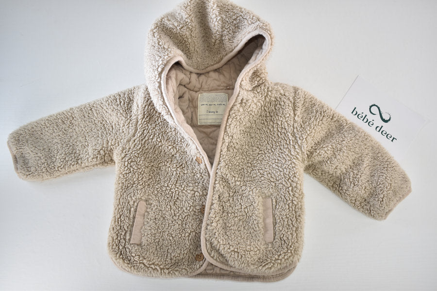 Beige super soft hooded jacket