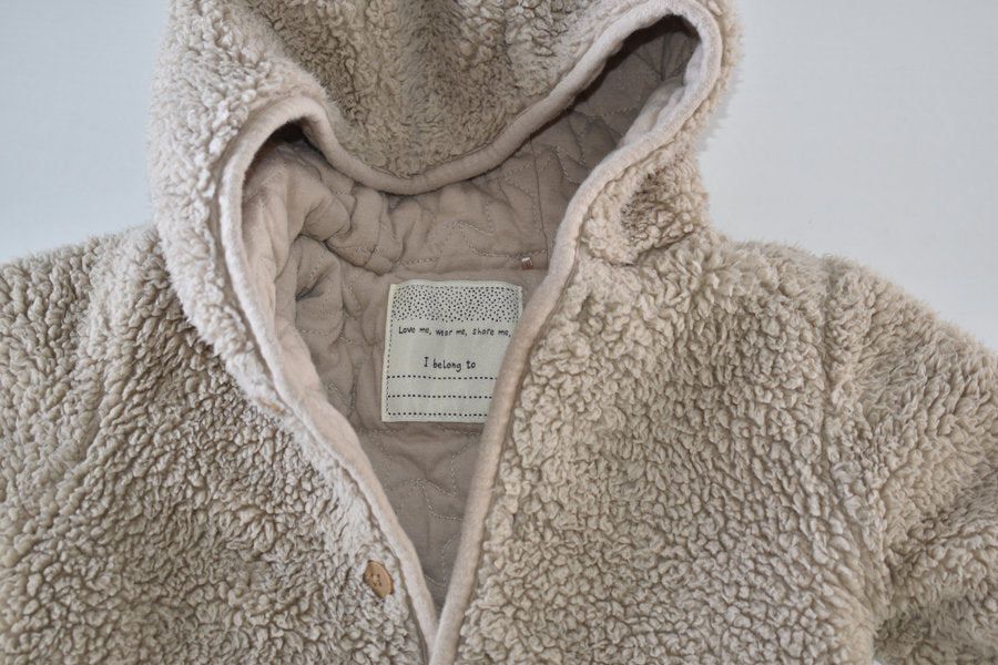 Beige super soft hooded jacket