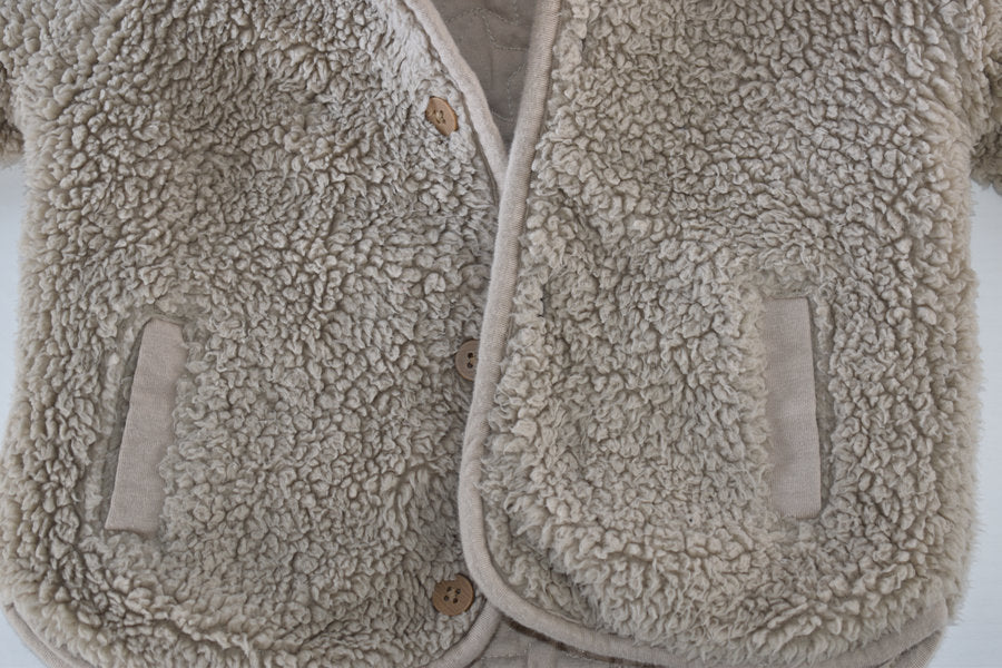 Beige super soft hooded jacket