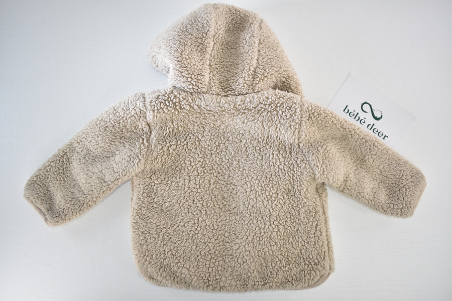 Beige super soft hooded jacket