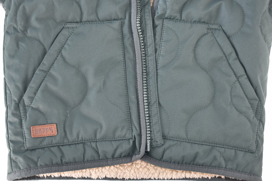 Dark green quilted hooded coat