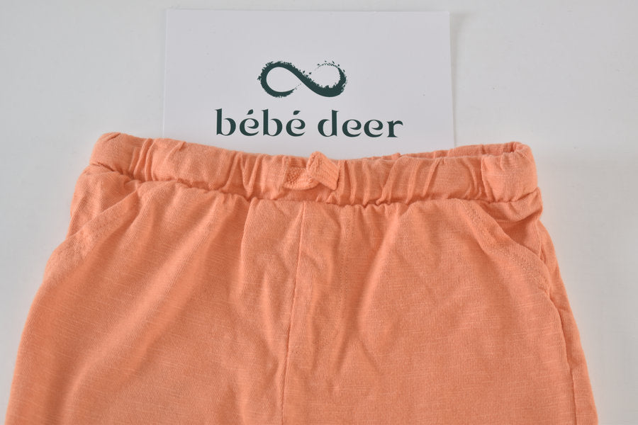 Peach Orange Cotton Shorts