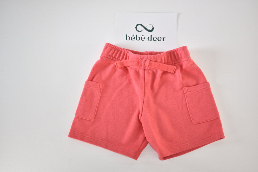 Coral red Shorts with Side Pockets