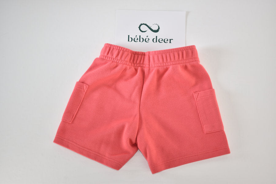 Coral red Shorts with Side Pockets