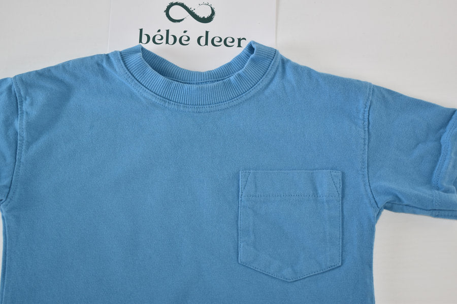 Blue Cotton T-Shirt with Pocket