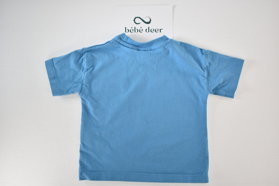 Blue Cotton T-Shirt with Pocket