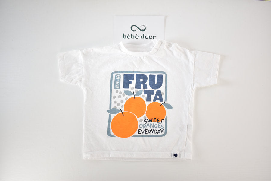 T-shirt blanc « Fruta – Sweet Oranges Everyday »