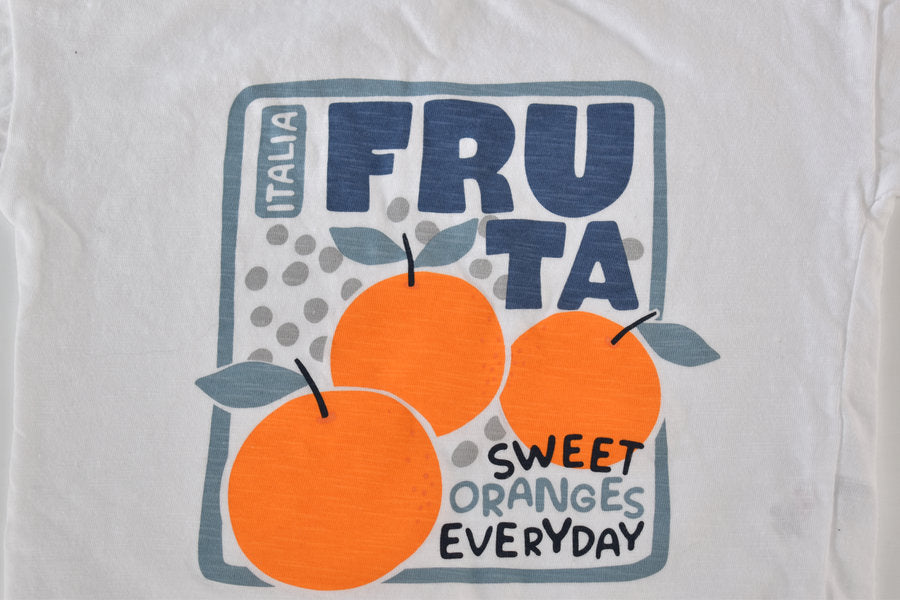 T-shirt blanc « Fruta – Sweet Oranges Everyday »