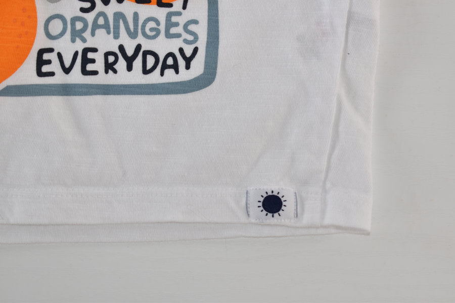 T-shirt blanc « Fruta – Sweet Oranges Everyday »