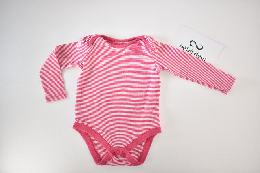 Body à manches longues rayé rose