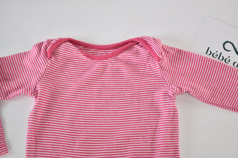 Body à manches longues rayé rose