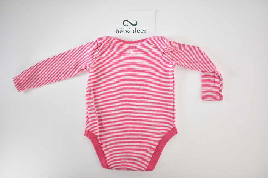 Body à manches longues rayé rose