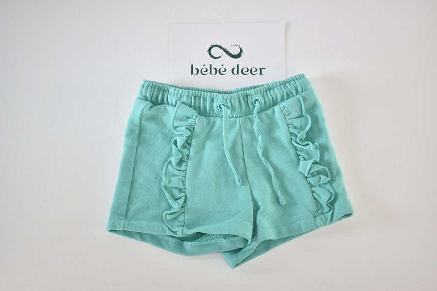 Mint green frill shorts
