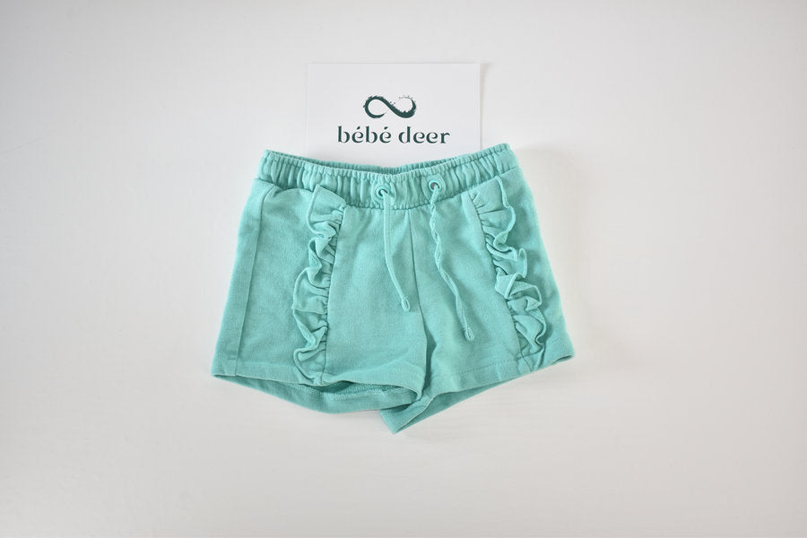 Mint green frill shorts