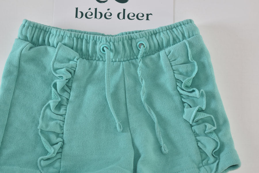 Mint green frill shorts