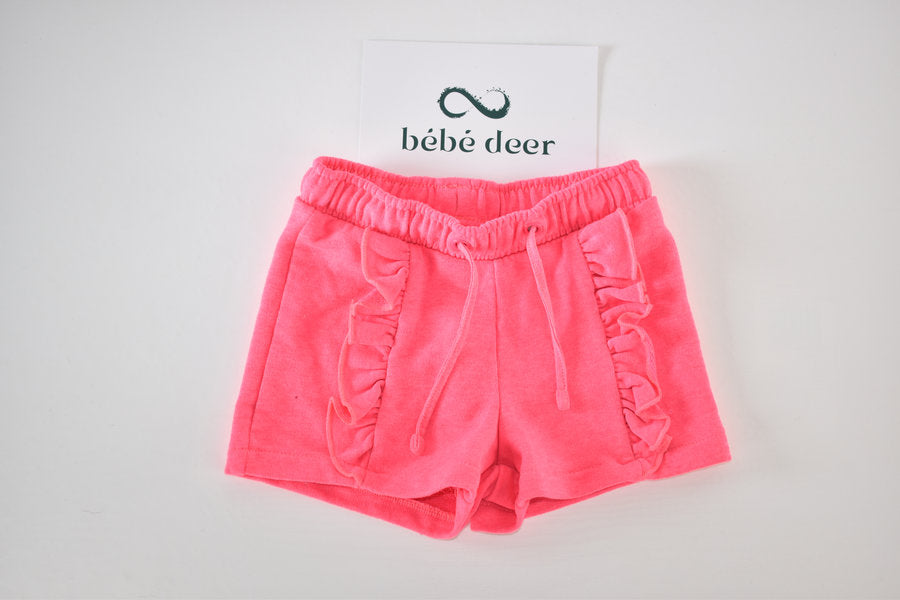 Bright pink frill shorts