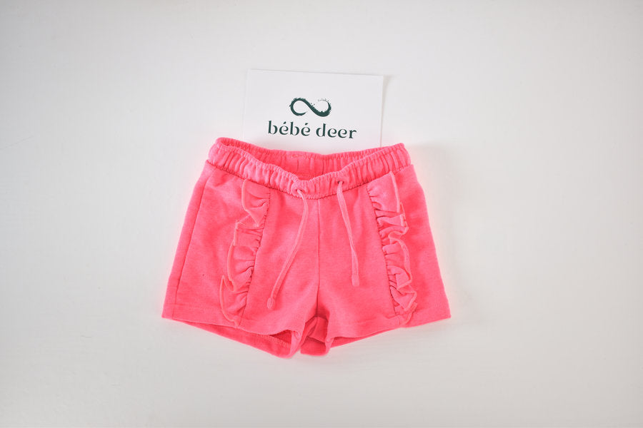 Bright pink frill shorts