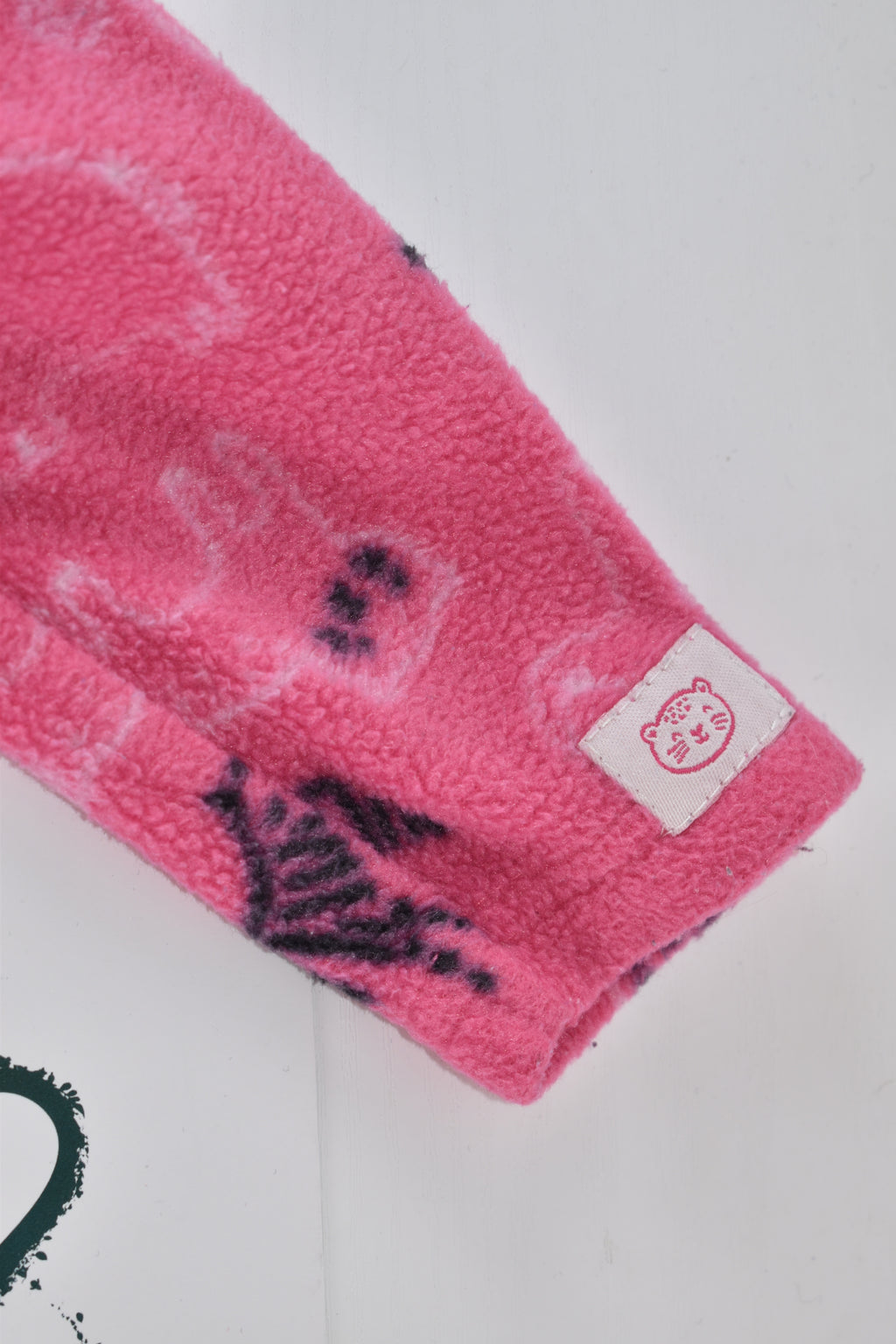 Pink zebra fleece sleepsuit