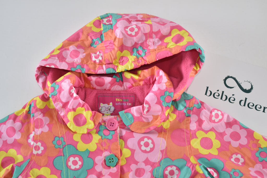 Floral fleece-lined jacket