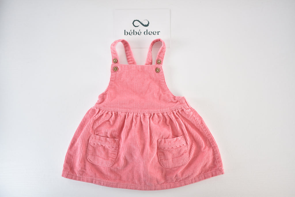 Pink corduroy pinafore dress