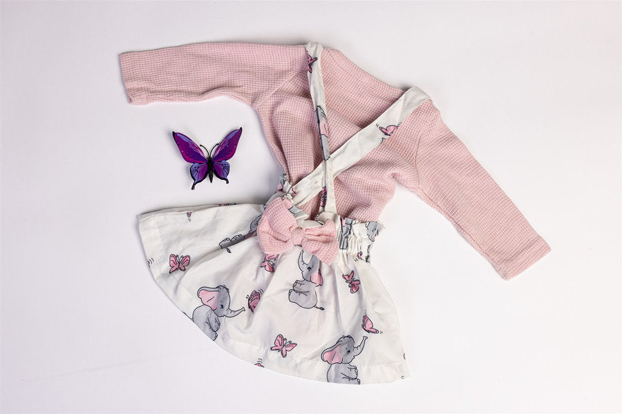 Bodysuit and dress elephant and butterfly