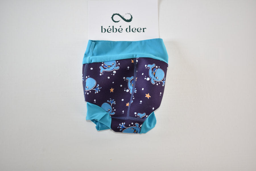 Swimsuit with whale print