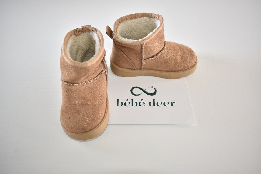 Glitter ankle boots with warm lining