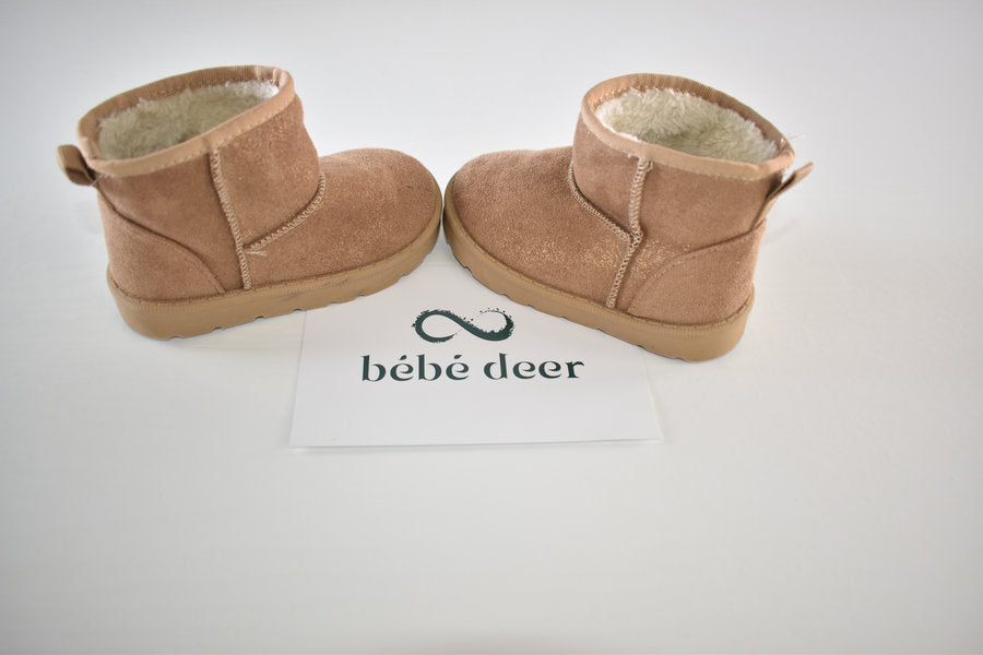 Glitter ankle boots with warm lining