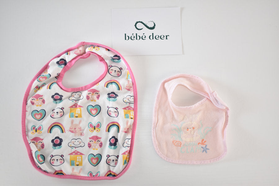Set of 8 baby girl bibs
