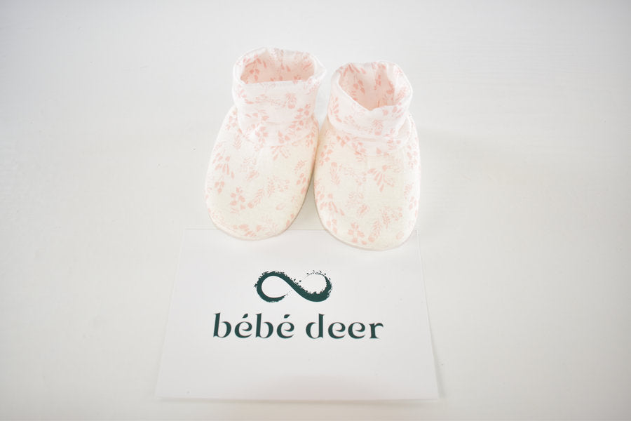 Floral soft baby booties 3/6 months