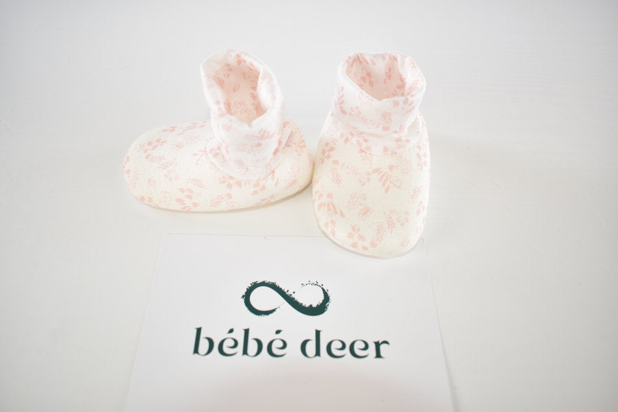 Floral soft baby booties 3/6 months