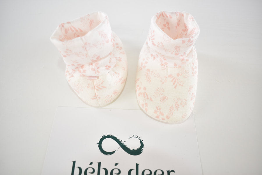 Floral soft baby booties 3/6 months