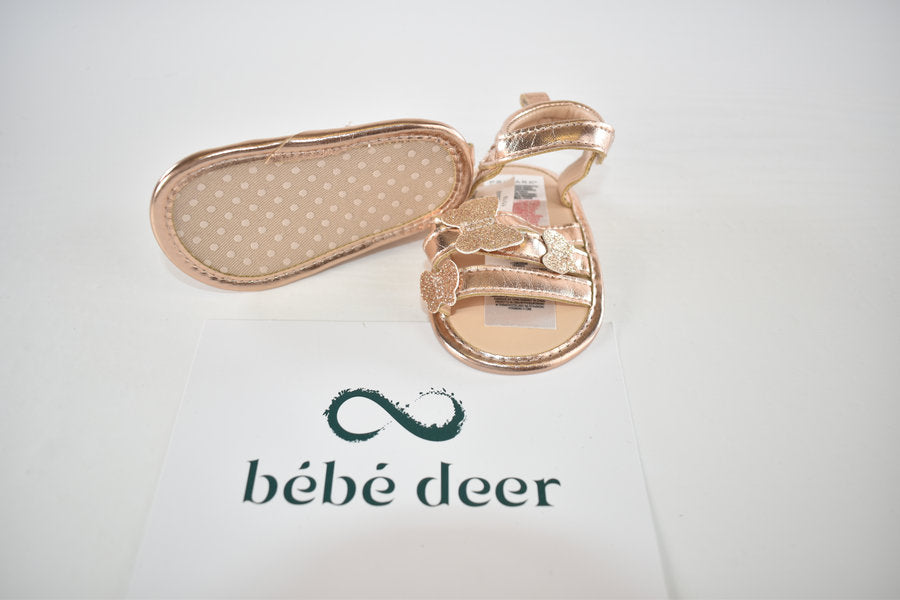 Rose gold butterfly sandals