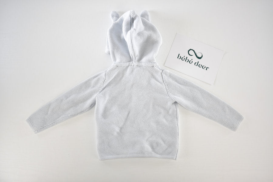 Knitted hooded cardigan with bear ears