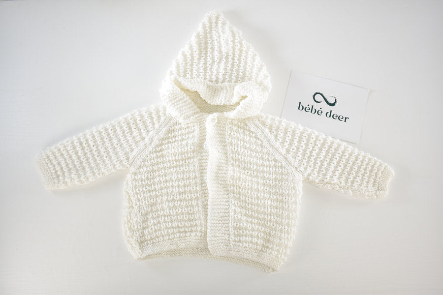 Handmade hooded knitted cardigan
