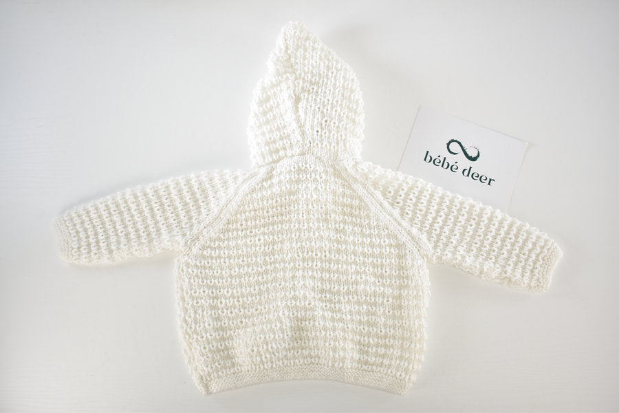 Handmade hooded knitted cardigan