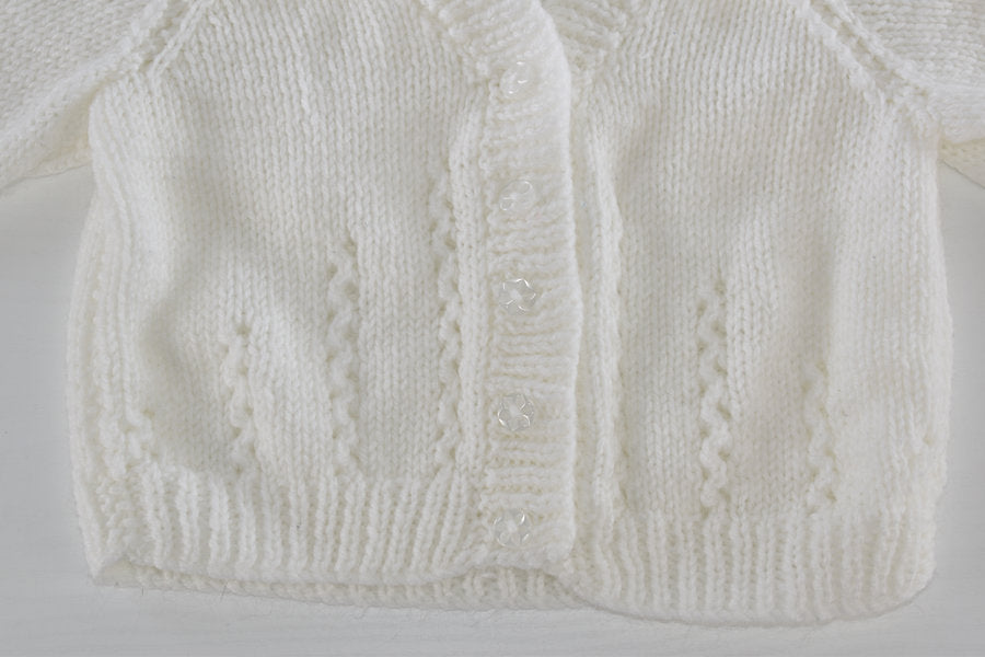 Handmade knitted white cardigan